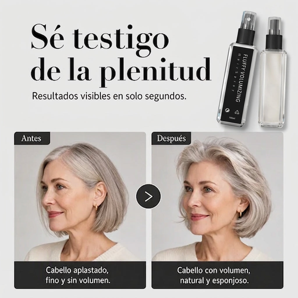 🎉 👩 Spray voluminizador y fijador con aroma a durazno: para un cabello ligero, con volumen y una fijación duradera 2x1.