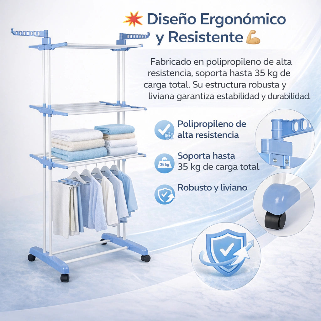 Tender Colgador vertical de Ropa 3 Niveles + ENVIO GRATIS