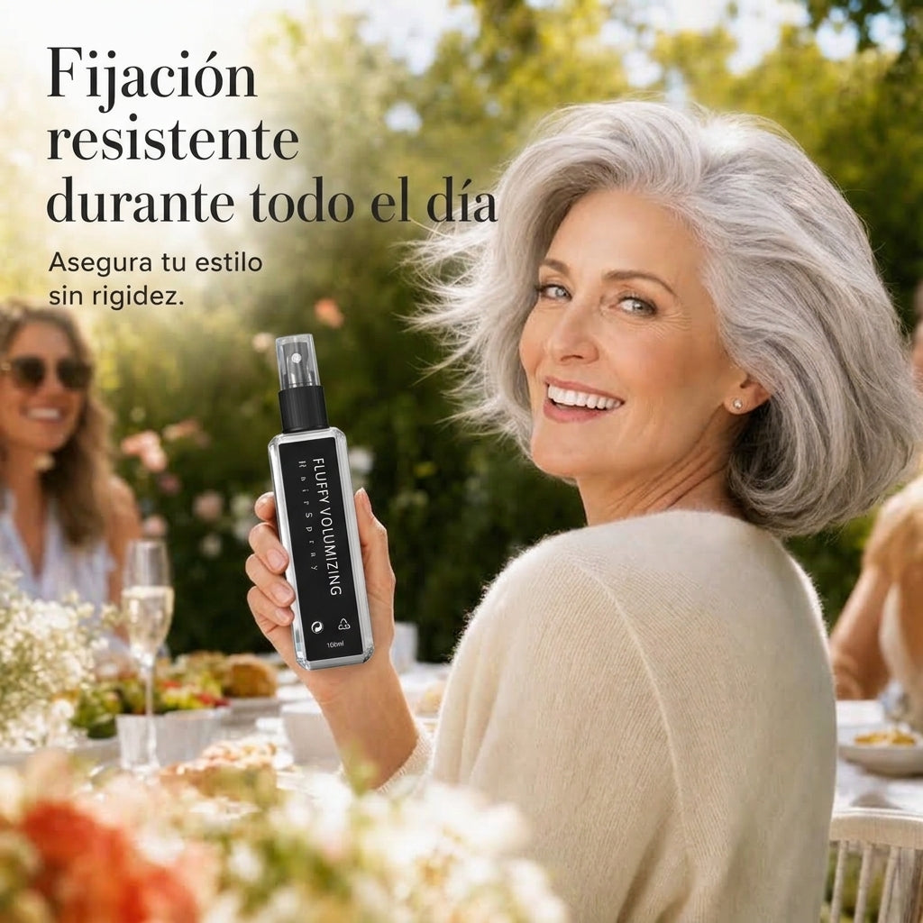 🎉 👩 Spray voluminizador y fijador con aroma a durazno: para un cabello ligero, con volumen y una fijación duradera 2x1.