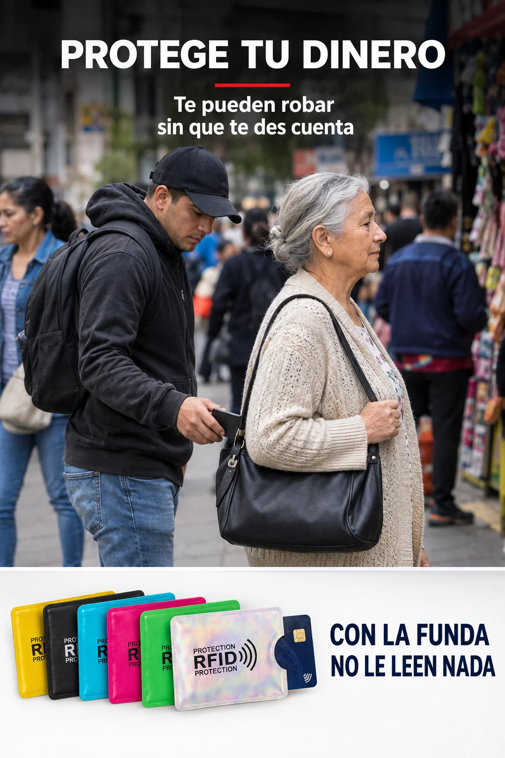 Funda Protectora Antirrobo Rfid y Nfc de Tarjetas