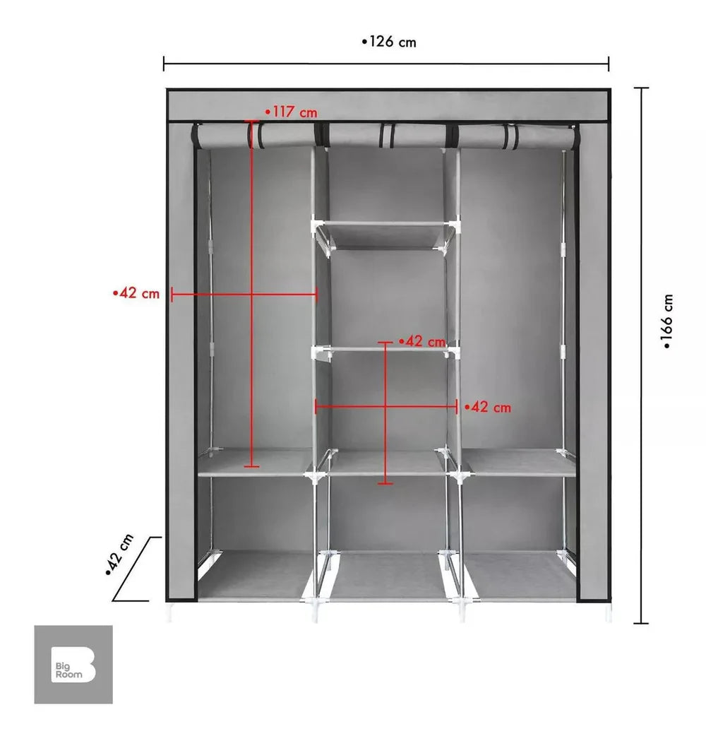CLOSET DE 3 NIVELES CON FORRO